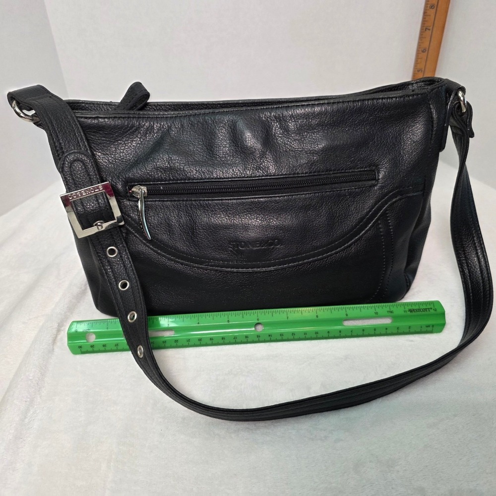 Stone & Co. Black Leather Crossbody Shoulder Bag